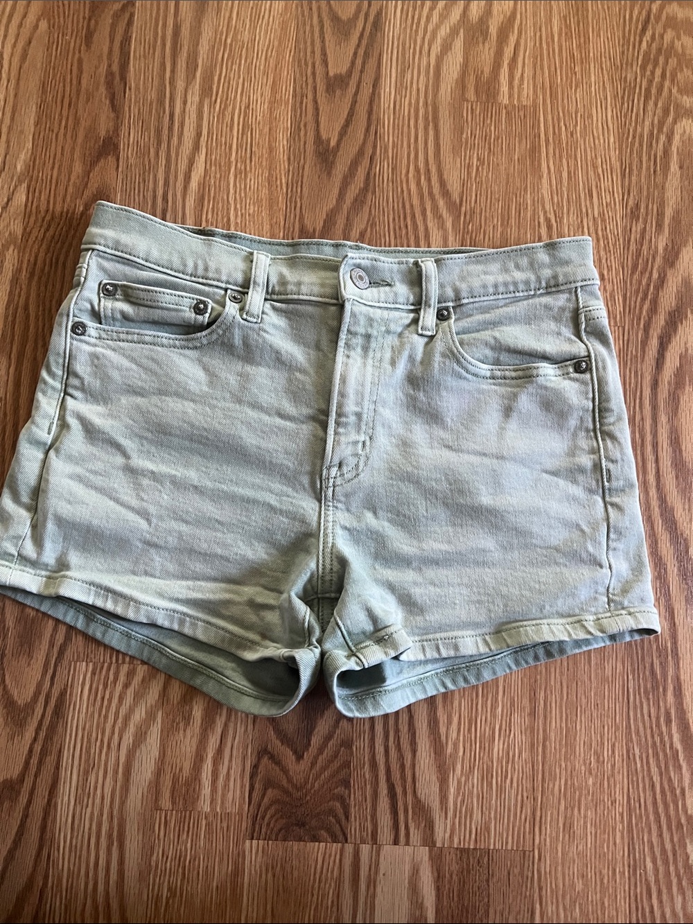 American Eagle Outfitters Light Green Denim Shorts